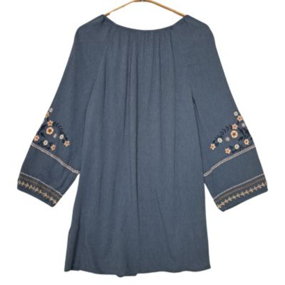 J. Jill Wildflower Embroidered 3/4 Sleeve Tunic Top - Picture 4 of 8